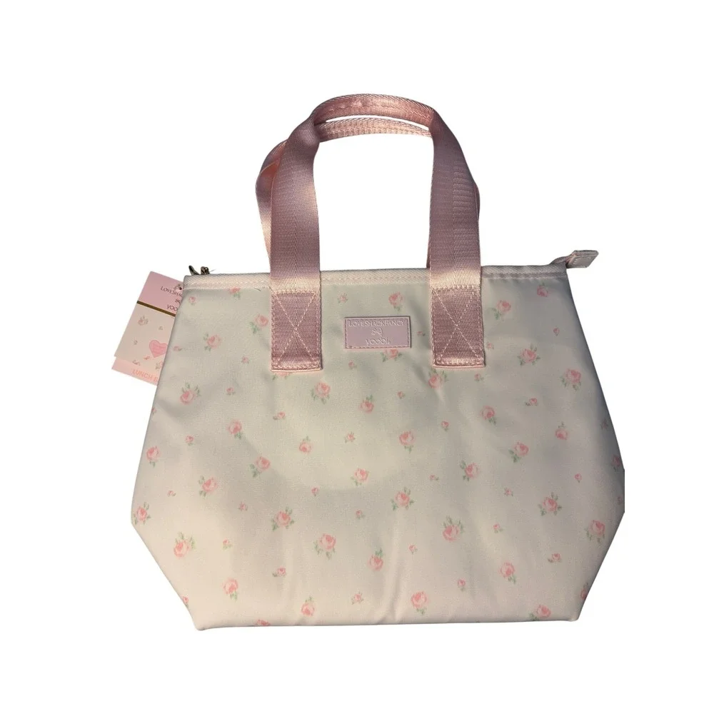 LoveShackFancy x Target Yoobi Floral Lunch Bag Tote Ballet Bloom Pink Rose NWT